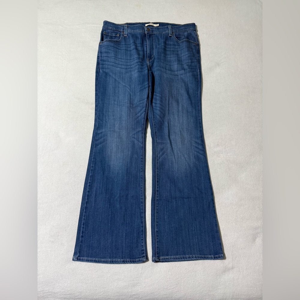Levis‎ 726 Flare Jeans Womens 36 Blue High Rise Medium Wash Stretch Boho